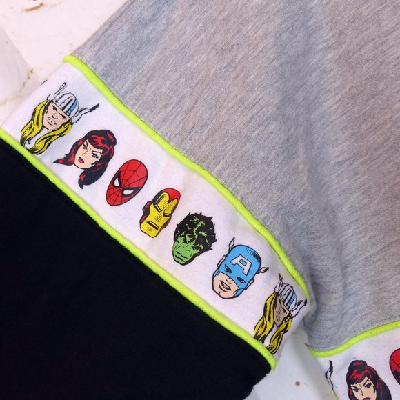Mad Engine Marvel Comics Character Fleece Hoodie Sweater Youth Kid XL Gray Black - Picture 4 of 13